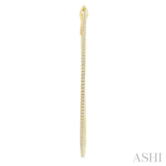 ASHI Inside-Out Diamond Skinny Hoop Earrings 638E1PPFGERYG