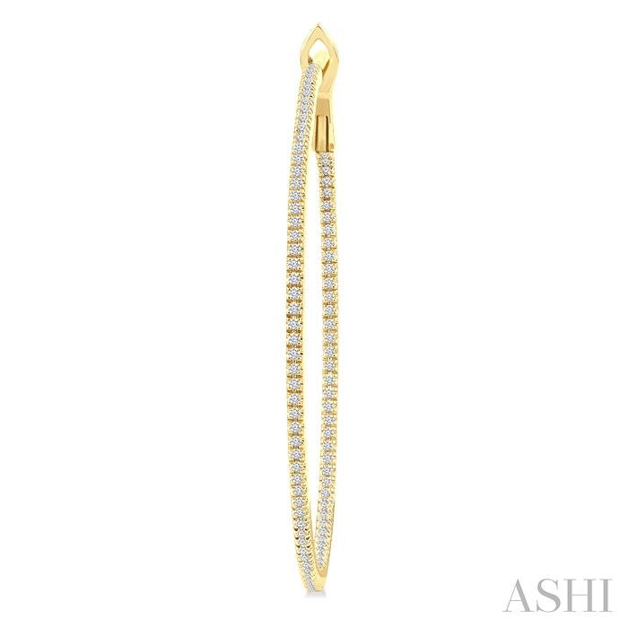 ASHI Inside-Out Diamond Skinny Hoop Earrings 638E2PPFGERYG