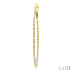 ASHI Inside-Out Diamond Skinny Hoop Earrings 638E2PPFGERYG