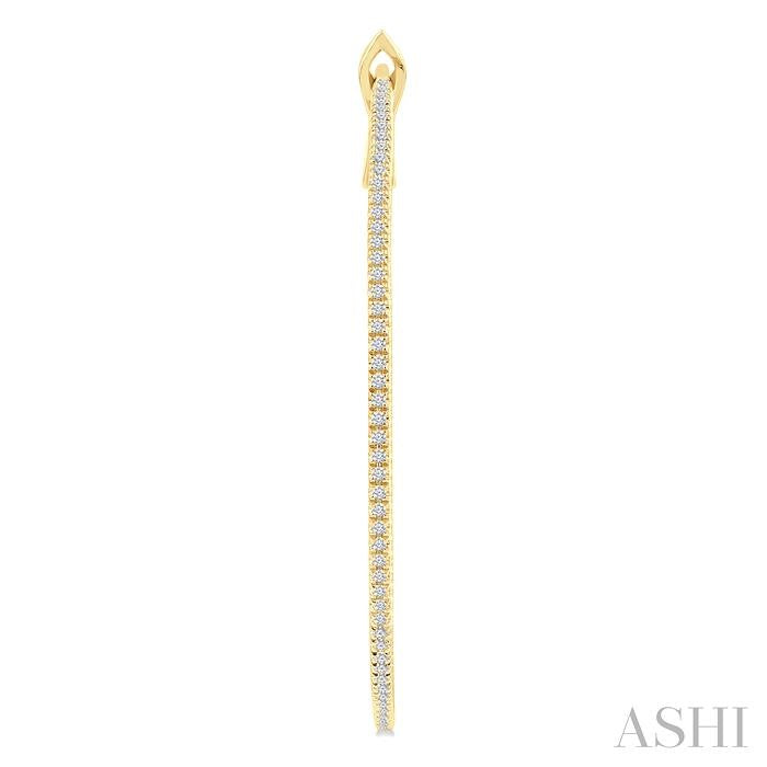 ASHI Inside-Out Diamond Skinny Hoop Earrings 638E2PPFGERYG