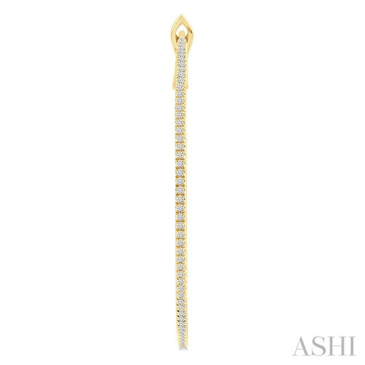 ASHI Inside-Out Diamond Skinny Hoop Earrings 638E2PPFGERYG
