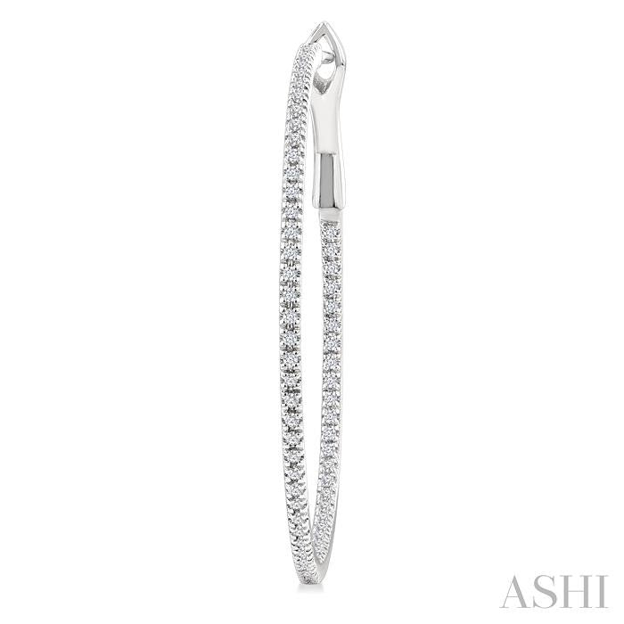 ASHI Inside-Out Diamond Skinny Hoop Earrings 638E3PPFGERWG