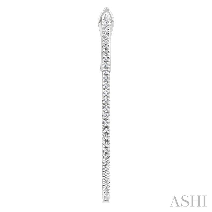 ASHI Inside-Out Diamond Skinny Hoop Earrings 638E3PPFGERWG