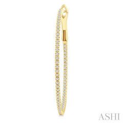 ASHI Inside-Out Diamond Skinny Hoop Earrings 638E3PPFGERYG