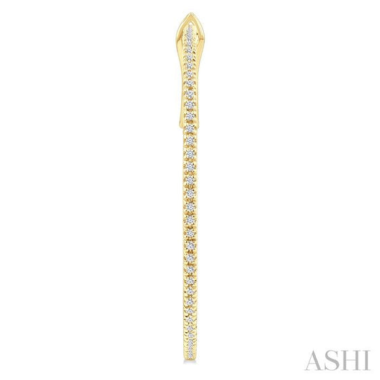 ASHI Inside-Out Diamond Skinny Hoop Earrings 638E3PPFGERYG