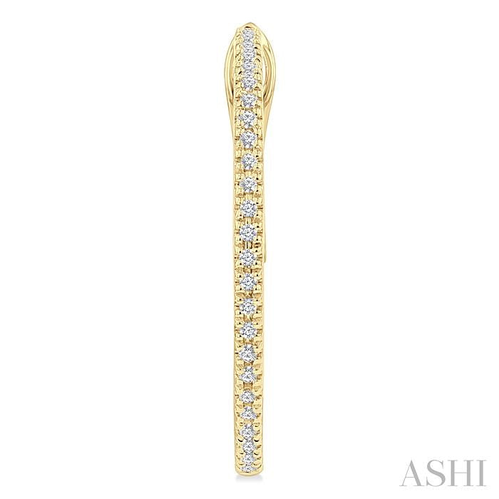 ASHI Inside-Out Diamond Skinny Hoop Earrings 638E6PPFGERYG
