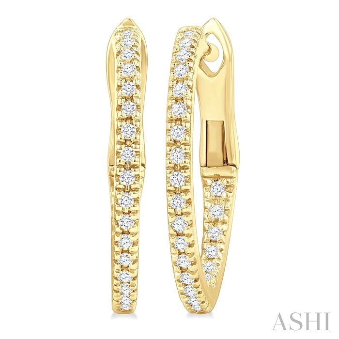 ASHI Inside-Out Diamond Skinny Hoop Earrings 638E8PPFGERYG