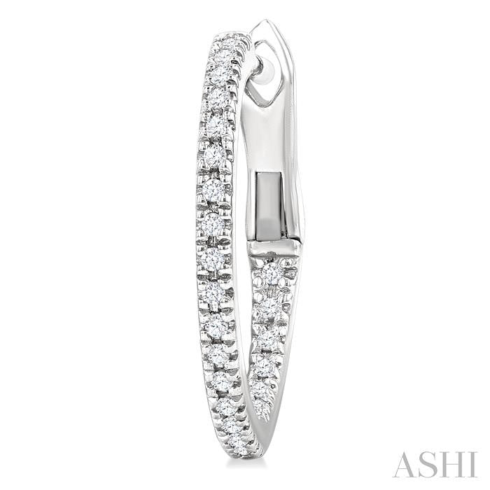 ASHI Inside-Out Diamond Skinny Hoop Earrings 638E8PPTSERWG