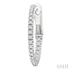ASHI Inside-Out Diamond Skinny Hoop Earrings 638E8PPTSERWG