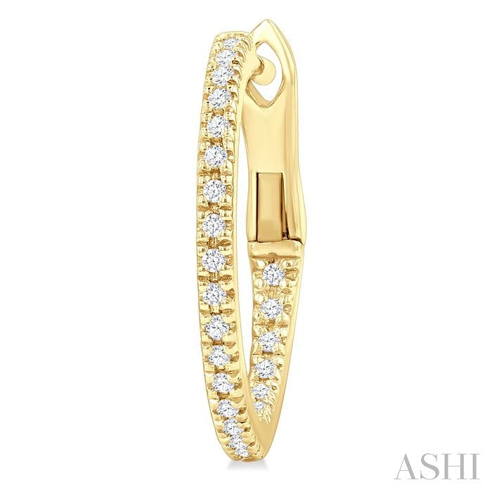 ASHI Inside-Out Diamond Skinny Hoop Earrings 638E8PPTSERYG