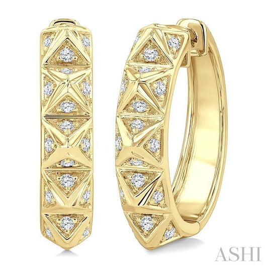 ASHI Bold Pyramid Diamond Fashion Hoop Earrings 638J6PPTGERYG