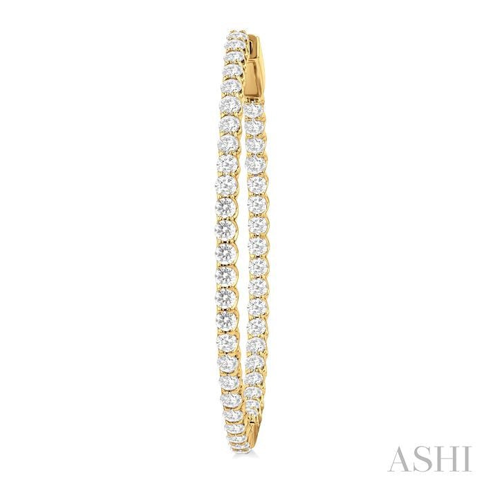 ASHI Inside-Out Diamond Hoop Earrings 639E0PPFGERYG-3.00