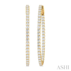 ASHI Inside-Out Diamond Hoop Earrings 639E0PPFGERYG-3.00