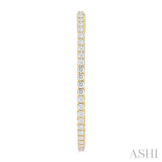ASHI Inside-Out Diamond Hoop Earrings 639E0PPFGERYG-3.00
