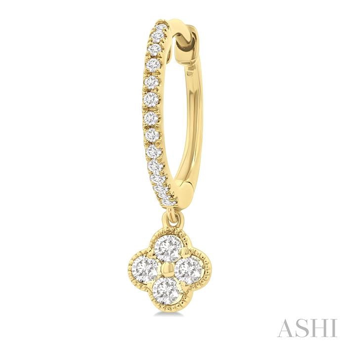 ASHI Clover Diamond Huggie Fashion Earrings 639G5PPFGERYG