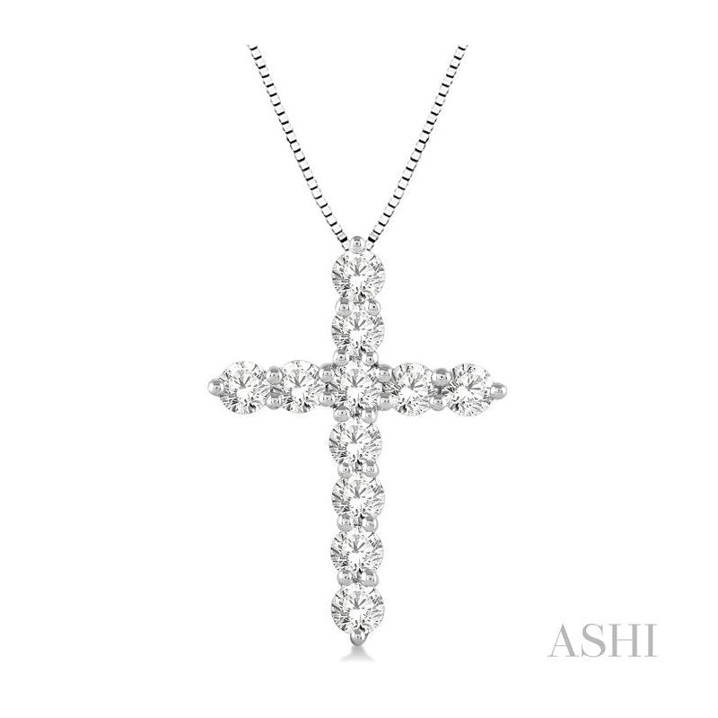 ASHI Cross Diamond Pendant 96451PPFGPDWG