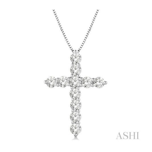 ASHI Cross Diamond Pendant 96451PPFGPDWG