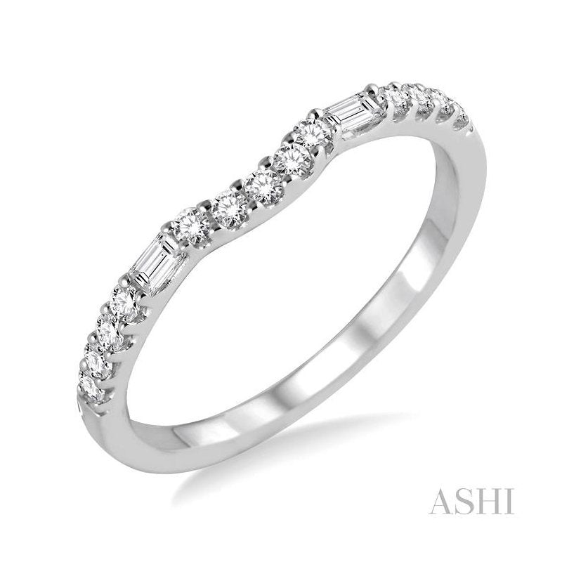 ASHI Curved Diamond Wedding Band 30146PPFHWG