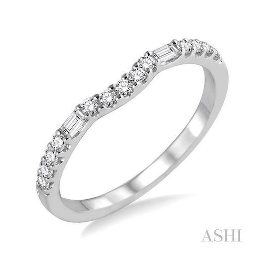 ASHI Curved Diamond Wedding Band 30146PPFHWG