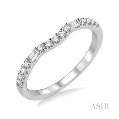 ASHI Curved Diamond Wedding Band 30146PPFHWG