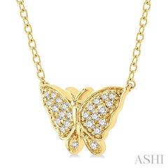 ASHI Butterfly Petite Diamond Fashion Pendant 640E8PPTSPDYG