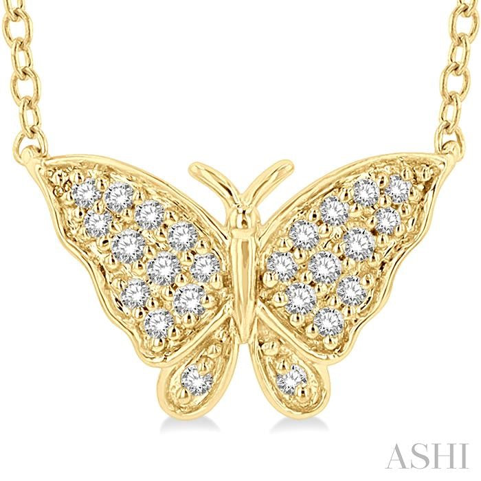 ASHI Butterfly Petite Diamond Fashion Pendant 640E8PPTSPDYG