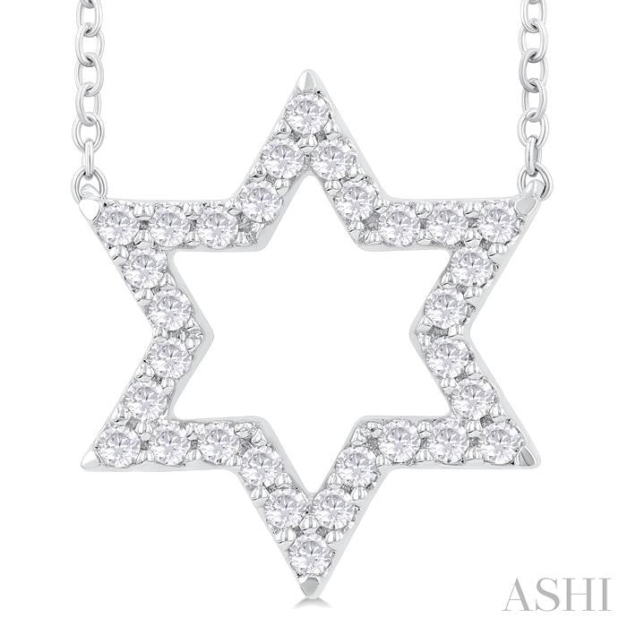 ASHI Star of David Diamond Fashion Pendant 640F6PPFGPDWG