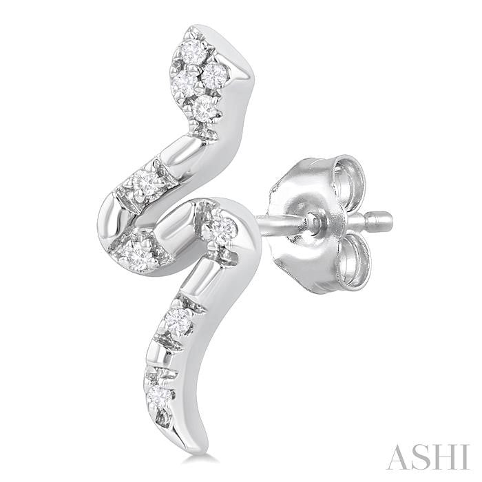 ASHI Snake Petite Diamond Fashion Earrings 640H9PPTSERWG
