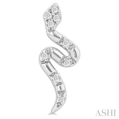 ASHI Snake Petite Diamond Fashion Earrings 640H9PPTSERWG