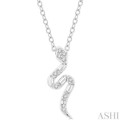 ASHI Snake Petite Diamond Fashion Pendant 640H9PPTSPDWG