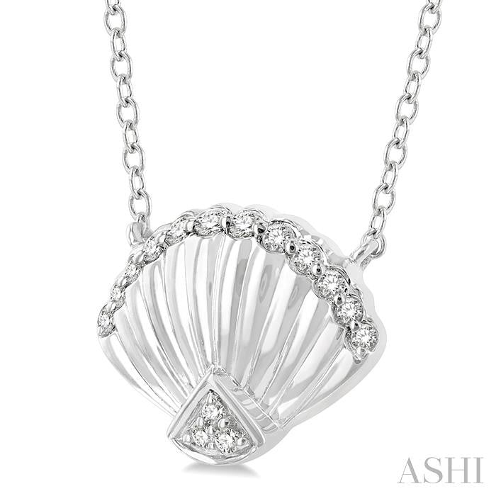 ASHI Seashell Petite Diamond Fashion Pendant 640J8PPTSPDWG