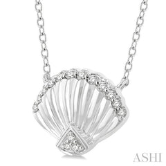 ASHI Seashell Petite Diamond Fashion Pendant 640J8PPTSPDWG