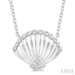 ASHI Seashell Petite Diamond Fashion Pendant 640J8PPTSPDWG