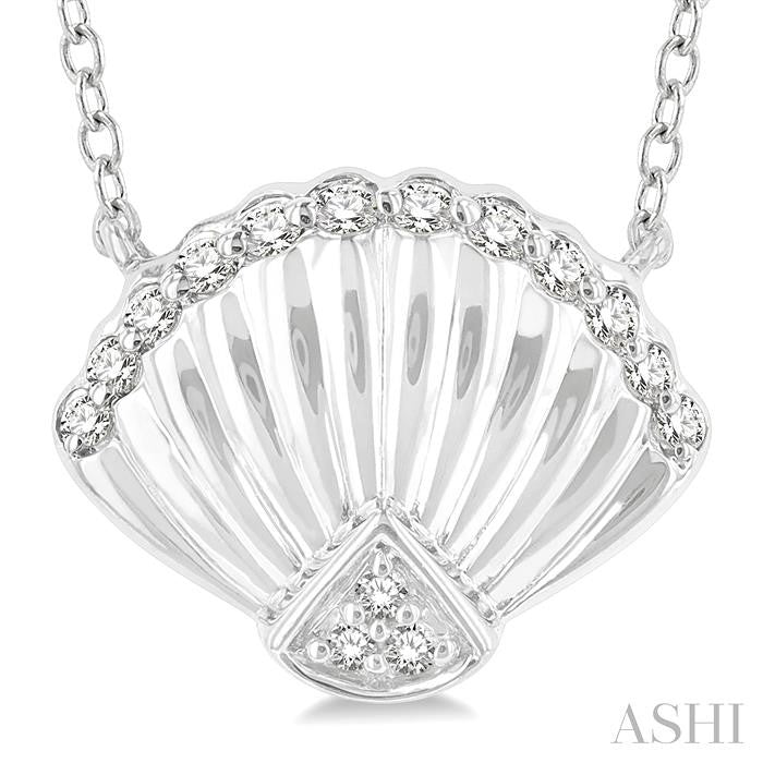 ASHI Seashell Petite Diamond Fashion Pendant 640J8PPTSPDWG