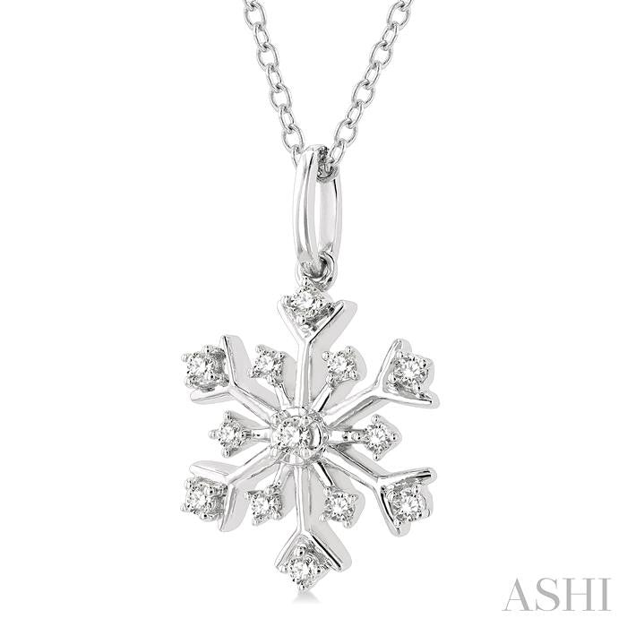 ASHI Snowflake Petite Diamond Fashion Pendant 640M8PPTSPDWG