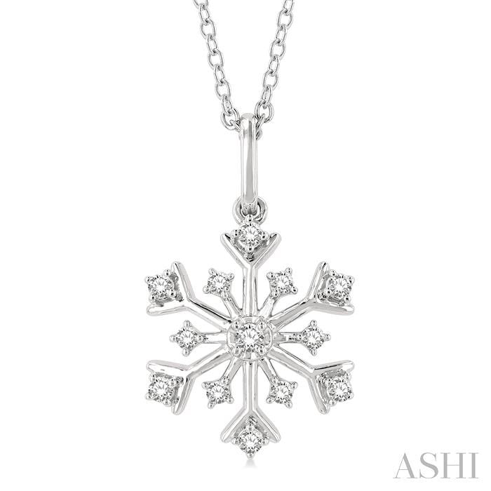 ASHI Snowflake Petite Diamond Fashion Pendant 640M8PPTSPDWG