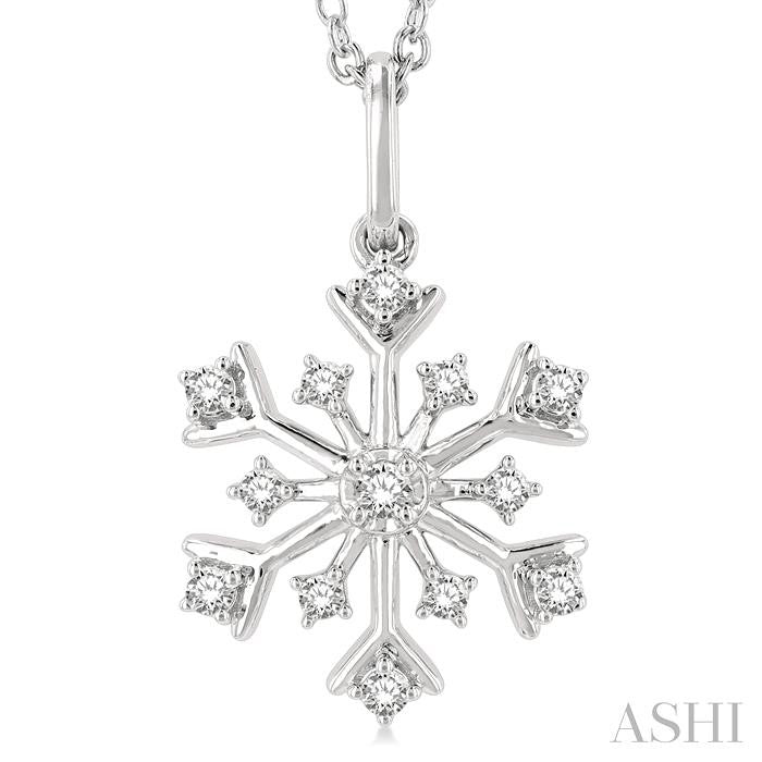 ASHI Snowflake Petite Diamond Fashion Pendant 640M8PPTSPDWG