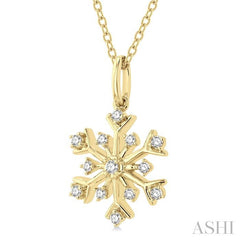 ASHI Snowflake Petite Diamond Fashion Pendant 640M8PPTSPDYG