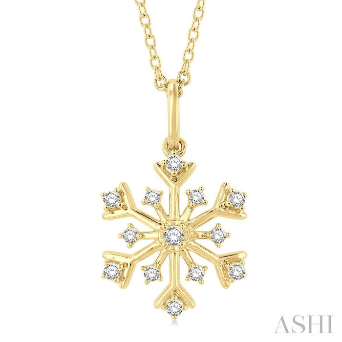 ASHI Snowflake Petite Diamond Fashion Pendant 640M8PPTSPDYG