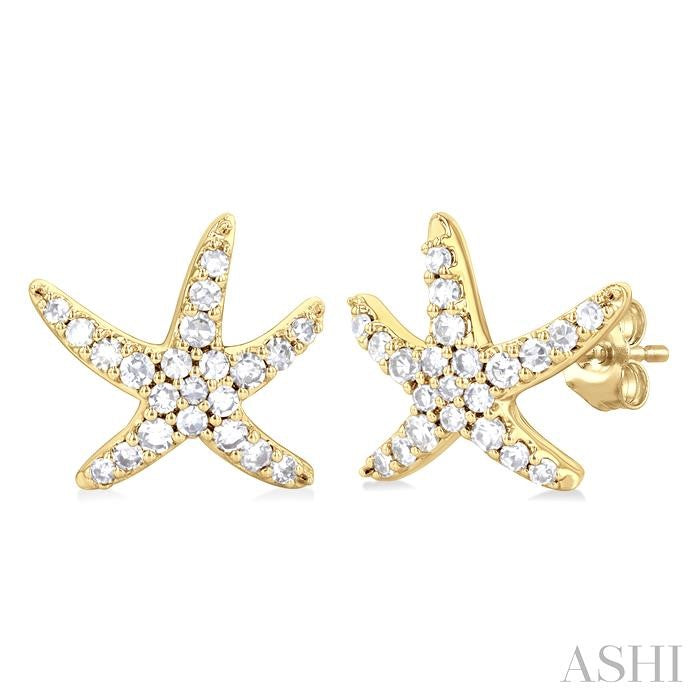 ASHI Starfish Petite Diamond Fashion Earrings 640Q7PPTSERYG