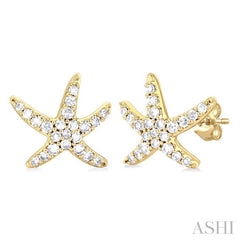 ASHI Starfish Petite Diamond Fashion Earrings 640Q7PPTSERYG