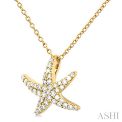 ASHI Starfish Petite Diamond Fashion Pendant 640Q7PPTSPDYG
