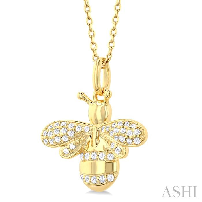ASHI Bumble Bee Petite Diamond Fashion Pendant 640R8PPTSPDYG