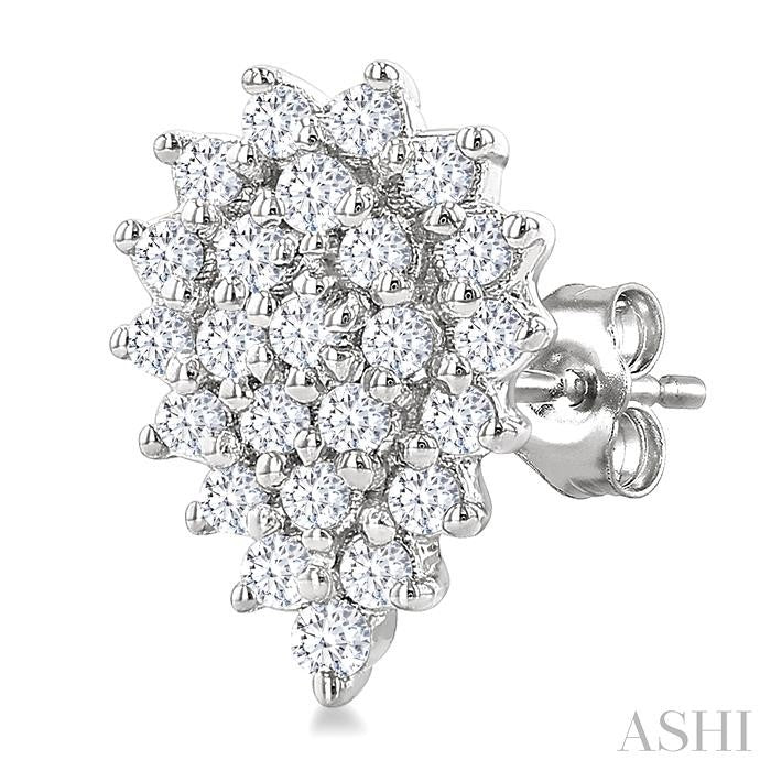 ASHI Pear Shape Petite Cluster Diamond Fashion Earrings 640T7PPTSERWG-PR