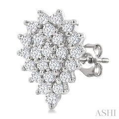 ASHI Pear Shape Petite Cluster Diamond Fashion Earrings 640T7PPTSERWG-PR