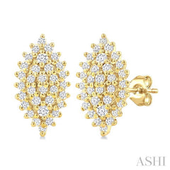 ASHI Marquise Shape Petite Cluster Diamond Fashion Earrings 640T7PPTSERYG-MQ
