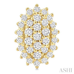 ASHI Oval Shape Petite Cluster Diamond Fashion Earrings 640T7PPTSERYG-OV