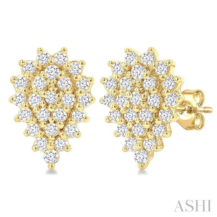 ASHI Pear Shape Petite Cluster Diamond Fashion Earrings 640T7PPTSERYG-PR