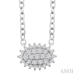 ASHI Oval Shape East-West Petite Cluster Diamond Fashion Pendant 640T8PPTSPDWG-OV