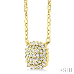 ASHI Cushion Shape Petite Cluster Diamond Fashion Pendant 640T8PPTSPDYG-CU